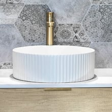 Marlo 400mm Fluted Ceramic Above Counter Basin